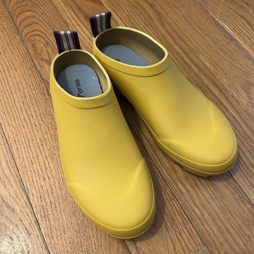 Seavees Bodega Garden Clogs Yellow Rubber Slip On Shoes Women’s Size 8